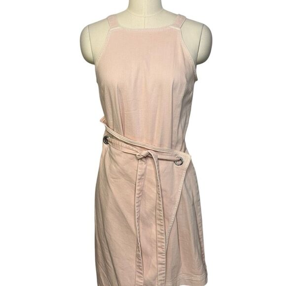 Anthropologie Pink Regatta denim Wrap Mini Dress| Size 2 - Picture 2 of 10